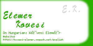 elemer kovesi business card